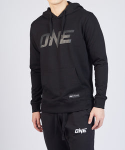 เสื้อฮู้ดคอกลม โลโก้ ONE สีดำ