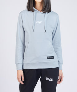 เสื้อฮู้ดคอกลมโลโก้ Signature ONE (สีสตีลบลู)