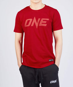 เสื้อยืด โลโก้ ONE Monotone สีแดง