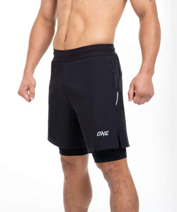 ELITE 2 In 1 Training Shorts (Black)