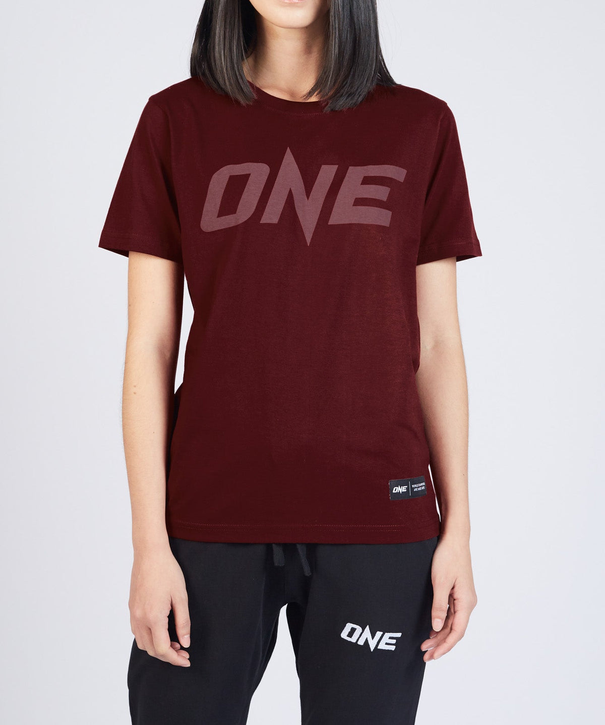ONE Maroon Monotone Logo Tee - ONE.SHOP | The Official Online Shop of ONE Championship