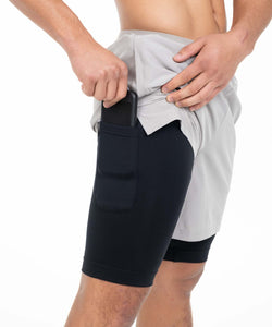 ELITE 2 In 1 Training Shorts (Grey)